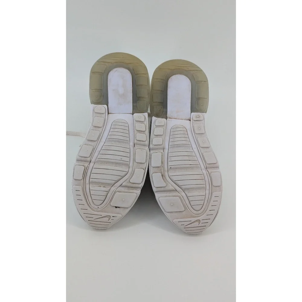 Nike Air Max 270 White Mesh Running Shoes Kids Size 2.5Y BQ5776-101
